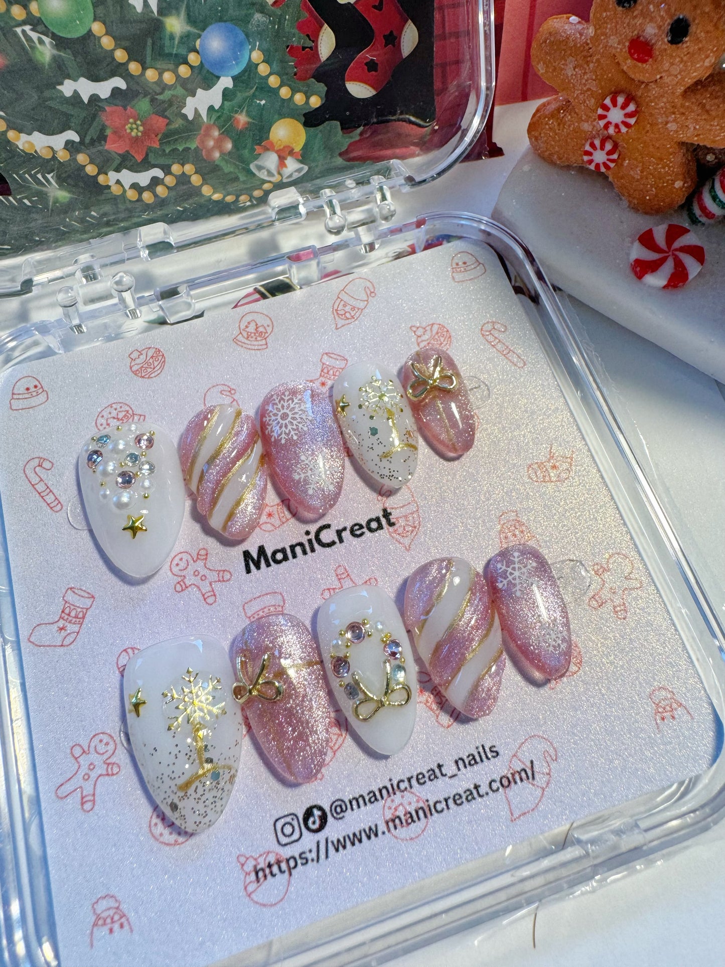 Pink Snowflake Elegance – Frosted Glow