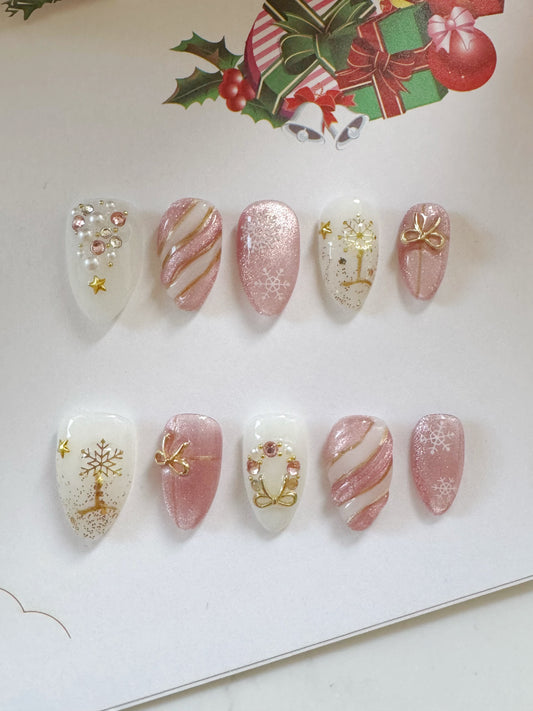 Pink Snowflake Elegance – Frosted Glow