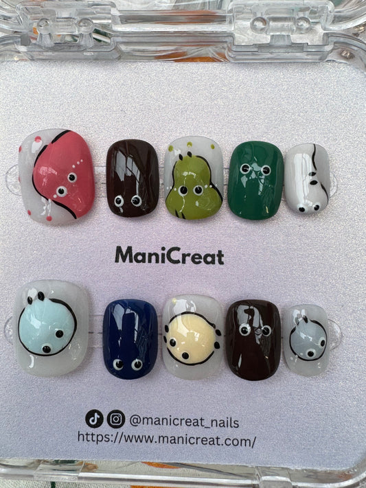 Whimsical Creatures – Cute Cartoon Animal Press-On Nails Set